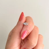 316L Çelik Zirkon Taşlı Ağaç Piercing PRC-192 thumbnail 2