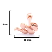316L Çelik Zirkon Taşlı Rose Yılan Piercing PRC-157 - 3
