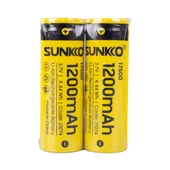 Sunkko 3.7 Volt 1200 Mah 17500 Şarj Edilebilir Pil 2 Adet Lityum İon Şarjlı Pil 17x50mm - 2