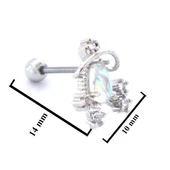 316L Çelik Zirkon Taşlı Yıldızlı Piercing PRC-166 thumbnail 3