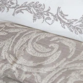 Apricitas Home Lotus Çift Kişilik Yatak Örtülü Nevresim Takımı Çeyiz Seti Bej thumbnail 4