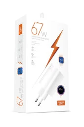 Powerway M67 Süper Turbo 67W Hızlı Şarj Adaptörü Gan Teknoloji Usb Şarj Başlığı Universal Uyumluk thumbnail 1