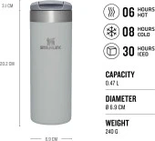 Stanley The AeroLight Transit Termos Bardak 0.47 Lt - (16 OZ) Fog Metallic - 3