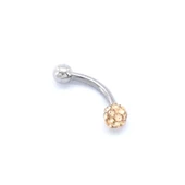 316L Çelik Zirkon Taşlı Top Piercing PRC-205 - 4