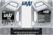 GRAT MOTOR YAĞI 5W-30 TAM SENTETİK API SL/CF 4LT ÜRETİM TARİHİ : 06/07/2021 - 1