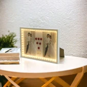 T.Concept Led Işıklı 2’li Fotoğraf Çerçevesi Beyaz 13x18 cm - 4