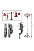 Torima Q08 Siyah Gimbal 360 Derece Uzaktan Kumandalı Taşınabilir Selfie Çubuğu Tripod - 2