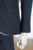 Luigi Diberti Sivri Yaka Desenli Çift Yırtmaçlı Slimfit Yelekli Takım Elbise - 4