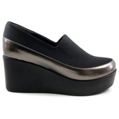 Erkan Saçmacı Sofia Platin Streç Yuvarlık Burun Dolgu Topuklu Günlük Ayakkabı - 2