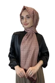 Siyane Scarf Pamuk Soft Şal, Geometrik Desen  01016  ACI KAHVE thumbnail 1