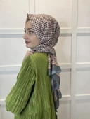 Siyane Scarf Pamuk Soft Şal, Geometrik Desen  01016  AÇIK TURUNCU thumbnail 3