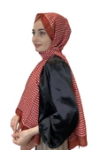 Siyane Scarf Pamuk Soft Şal, Geometrik Desen  01016  KİREMİT thumbnail 1