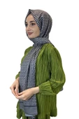 Siyane Scarf Pamuk Soft Şal, Geometrik Desen  01016  GRİ thumbnail 1