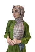 Siyane Scarf Pamuk Soft Şal, Geometrik Desen  01016  AÇIK TURUNCU thumbnail 1
