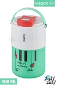 Vagonlife Tumbler 400 ML Kahve Bardağı/Mug Pipetli/Rahat İçim Paslanmaz Çelik Termos -Kulplu-FFVGN2050400ML - 2