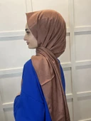 Piramit Monogram Şal, Özel Desenli Elegant Şal 01008  ÇİKOLATA thumbnail 3