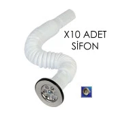 10 ADET STANDART BOY KÖRÜKLÜ LAVABO EVİYE SİFONU MİN 34 CM MAX 77 CM - 2