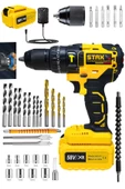 STAXX XL5800 10Ah 13 Mm Çelik Mandren Darbeli Çift Akülü Vidalama Çelik Şanzuman Şarjlı Matkap - 1