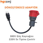 20 Metre Dönüştürücü Adaptör. 380V Güç Kaynaklı Elektrikli Araç Şarj Cihazını 220V dönüştürür - 2