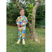 Çizgi Karakterli Bej Erkek Çocuk Eşofman pijama Takımı - 1