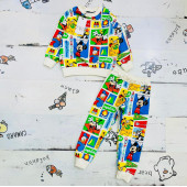 Çizgi Karakterli Bej Erkek Çocuk Eşofman pijama Takımı - 2