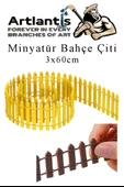 Mini Bahçe Çiti Renkli 3x60cm 1 Adet Dekoratif Minyatir Bahçe Çiti Okul Proje Teraryum Mini Ev Bahçe Çit - 1