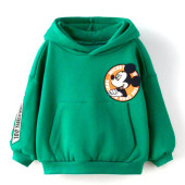 Mickey Mouse Çizgi Karakterli Yeşil Kapüşonlu Erkek Çocuk Eşofman Pijama Alt Üst Takımı - 5