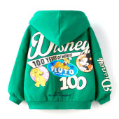 Mickey Mouse Çizgi Karakterli Yeşil Kapüşonlu Erkek Çocuk Eşofman Pijama Alt Üst Takımı - 6
