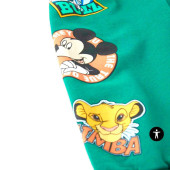 Mickey Mouse Çizgi Karakterli Yeşil Kapüşonlu Erkek Çocuk Eşofman Pijama Alt Üst Takımı - 8
