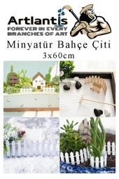 Mini Bahçe Çiti Kırmızı 3x60cm 2 Adet Dekoratif Minyatir Bahçe Çiti Okul Proje Teraryum Mini Ev Bahçe Çit - 3