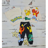 Pokemon Baskılı Bej Erkek Çocuk Alt Üst Pijama Takım - 3