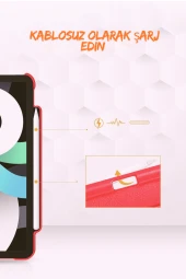 Qpen iPad Air 5 9.7 inç Uyumlu 360° Tablet Deri Kılıf - 3