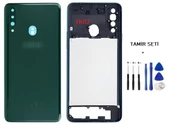 Samsung Galaxy A20S  - SM-A207F FULL Kasa Arka Kapak Takım YEŞİL - TAMİR SETİ - 1