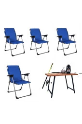 Lüks 4lü Katlanır Sandalye ve Masa Seti thumbnail 5