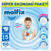 Molfix Bebek Bezi 5 Beden Junior Hiper Ekonomi Paketi 156 Adet - 1