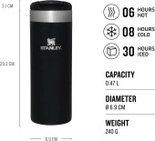 Stanley The AeroLight Transit Termos Bardak 0.47 Lt - (16 OZ) Black Metallic - 4