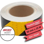 Fosfor Bant Petekli Çapraz 5X25M Sarı- Siyah - 1