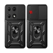 Vendas Xiaomi Redmi Note 13 Pro 4G Kılıf Magnetik Standlı Kamera Korumalı Zore Sürgülü Vega Kapak - 5