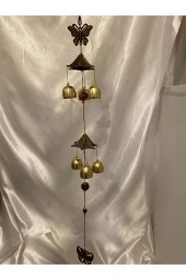 Deprem Zili Rüzgar Çanı Feng Sui 2 Lü Metal Çanlı Kelebek thumbnail 5