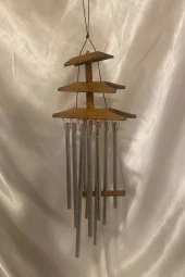 Deprem Zili Çanı Rüzgar Çanı Zili Feng Shui Ejderha Yılı Koruma Şık Borulu Bambu Katlı Pagoda thumbnail 1