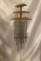 Deprem Zili Çanı Rüzgar Çanı Zili Feng Shui Ejderha Yılı Koruma Şık Borulu Bambu Katlı Pagoda thumbnail 2