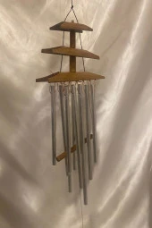 Deprem Zili Çanı Rüzgar Çanı Zili Feng Shui Ejderha Yılı Koruma Şık Borulu Bambu Katlı Pagoda thumbnail 5