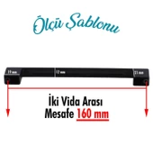 10 Adet Gölcük Düz Siyah Mobilya Mutfak Dolap Çekmece Dolabı Metal Kulpu Kulbu Kulpları 160 mm - 2