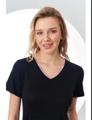 Pjs 24168 Kadın Kısa Kollu V Yaka Desenli Pijama Takım - 7
