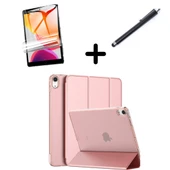 Apple iPad Air 11inç M2/M3 2025-2024 Kılıf SET PU Deri Smart Tablet Kilifi Ekran Koruyucu + Kalem - 7