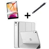Apple iPad Air 11inç M2/M3 2025-2024 Kılıf SET PU Deri Smart Tablet Kilifi Ekran Koruyucu + Kalem - 11
