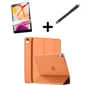 Apple iPad Air 11inç M2/M3 2025-2024 Kılıf SET PU Deri Smart Tablet Kilifi Ekran Koruyucu + Kalem - 8