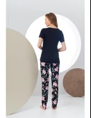 Pjs 24168 Kadın Kısa Kollu V Yaka Desenli Pijama Takım - 8