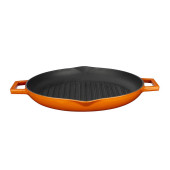Lava Döküm 26 cm Metal Kulplu Yuvarlak Turuncu Izgara Tava - 1