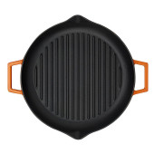 Lava Döküm 26 cm Metal Kulplu Yuvarlak Turuncu Izgara Tava - 3